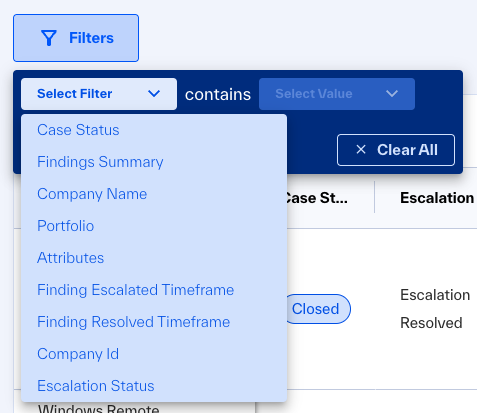 Case filters